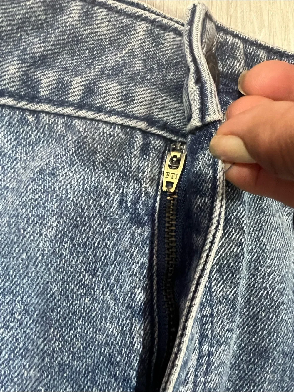 Michael Kors Frayed Denim Mini Skirt in Blue